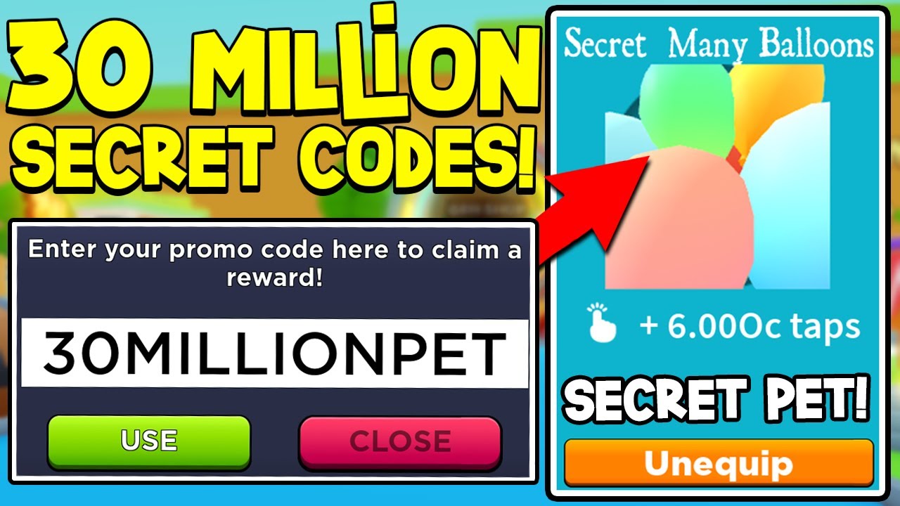 secret-30-million-secret-pet-codes-in-tapping-simulator-roblox-youtube