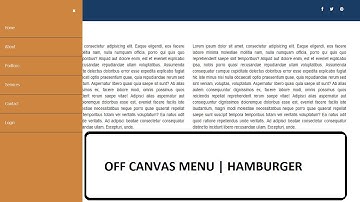 How to quickly Implement Simple Off Canvas Menu in your project  | Hamburger menu