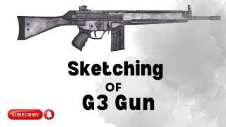 Shading and sketch of G3 Gun | with Charcoal Pencils | #sketch #guns #g3 screenshot 5