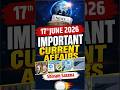 Important Current Affairs Update For NDA/CDS 2 2026 | 17 June 2026#nda #currentaffairs #shorts