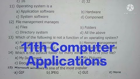 11th Computer Applications First Revision Question Paper | Model Revision 2022