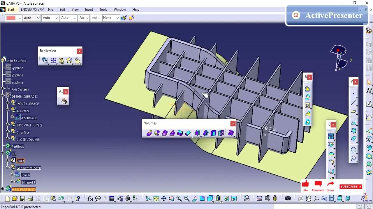 CATIA V5 PRACTICE MODEL HOW TO CREATE RIBTRIM PART RIB DESIGN RULE