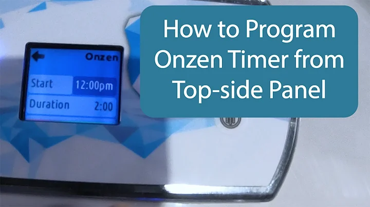 How to Program your Onzen Timer on an Arctic Spa Hot Tub or Swim Spa