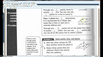 1.1 Identify Points, Lines, and Planes
