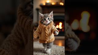 Fashion Victim or Winter Style Icon? 🧶😹   #Cat #CuteCat  #Pet #AI #AIArt