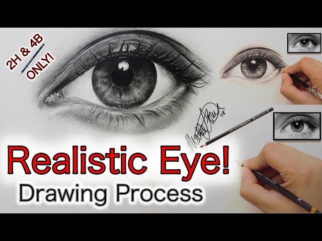 How to Draw a REALISTIC EYE (using only 2H & 4B grade pencils) 