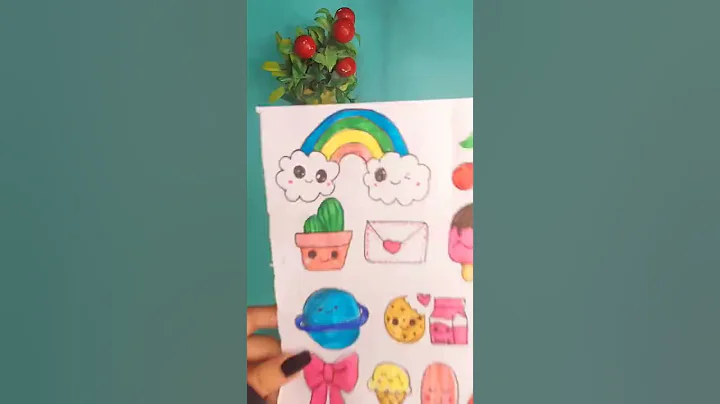 DIY Cute Stickers without any tape 🌈🤩 #shorts