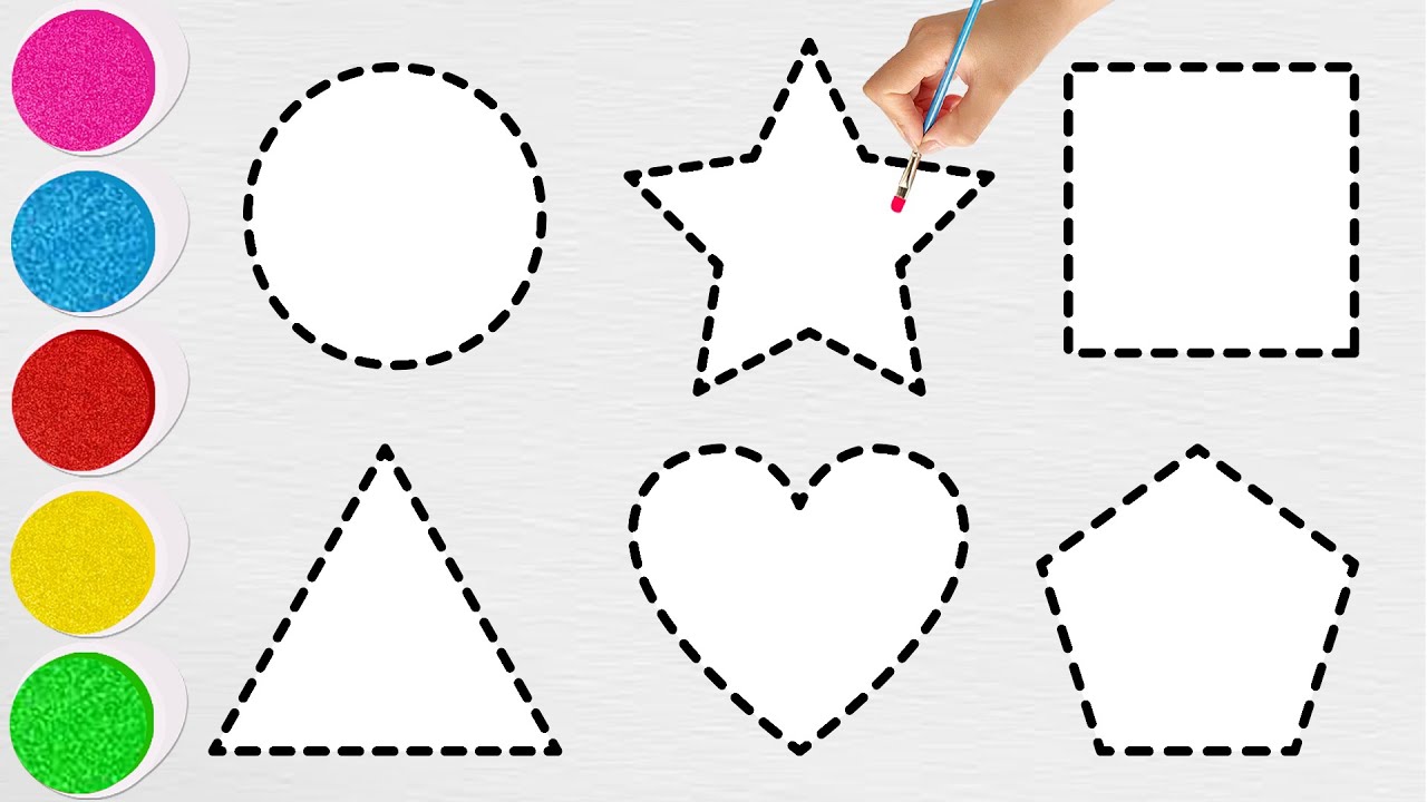 ️ How to Draw Heart and 5 Other Shapes | Easy Step by Step Tutorial ...