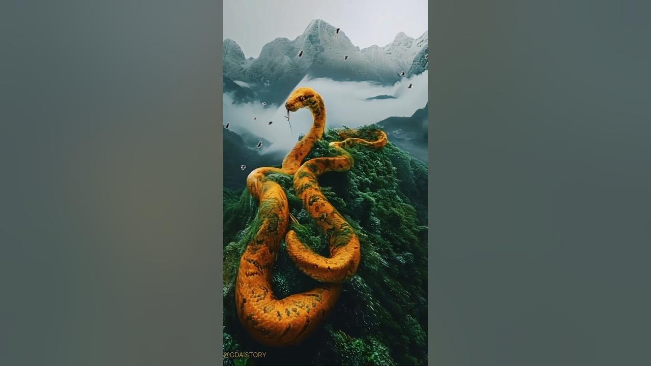 Ai Nature Exploitation/ Discovery scenery big python snake Lovely ...