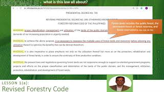 SCELI Module 1.1(Revised Forestry Code) and 1.2 (Chainsaw Act) Green Laws