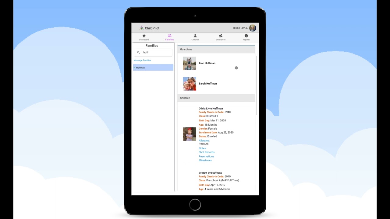 ChildPilot - Teacher Portal App: Families Tab - YouTube