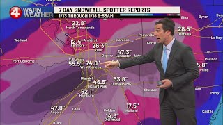 WNY snow totals, Saturday through Thursday morning