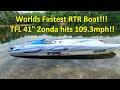 Worlds Fastest RTR Boat @ 109.3mph  (TFL 41" Zonda from Banggood.com)