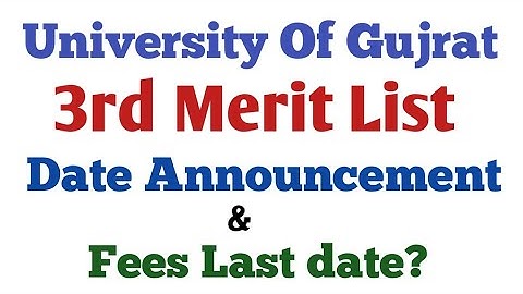 Uog 3rd merit list Date Announcement||#uog #admission #merit #list