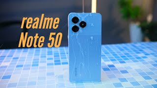 realme Note 50 ទូរស័ព្ទ 89ដុល្លា បានទាំងរាងស៊ីវិល័យ និងធុន IP54