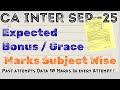 CA Inter Sep 2025 Exam 🔥 Expected Bonus &amp; Grace Marks Subject Wise | ICAI Latest Update