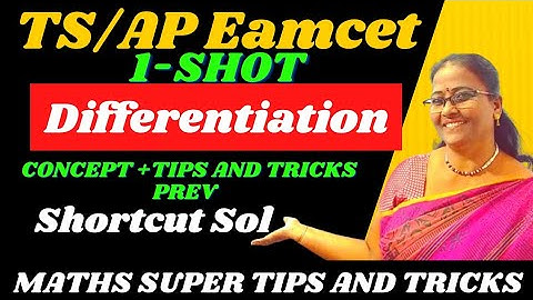 TS/AP Eamcet-2023 Diffetentiation 1-SHOT with Concept tips & tricks prev MATHS SUPER TIPS AND TRICKS