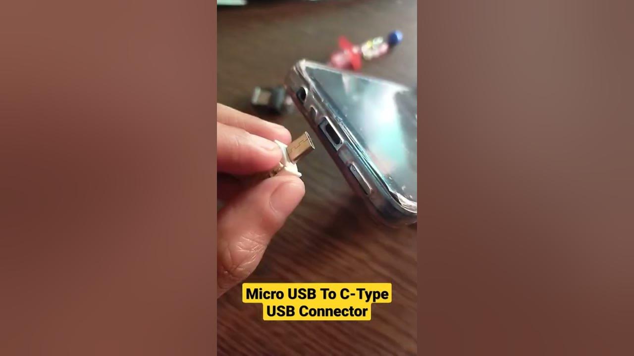 Micro USB To C-Type USB Adapter Connector To Transfer Data To Flash Drive