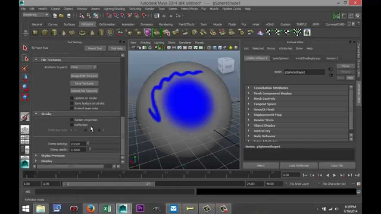Update Maya 2014 tutorial : How to paint your 3D objects using the 3D Paint tool