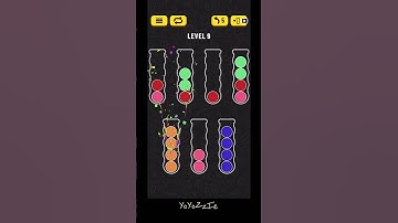 Ball Sort Puzzle Level 9 Walkthrough 🧪🟣🔵🟠, #shorts