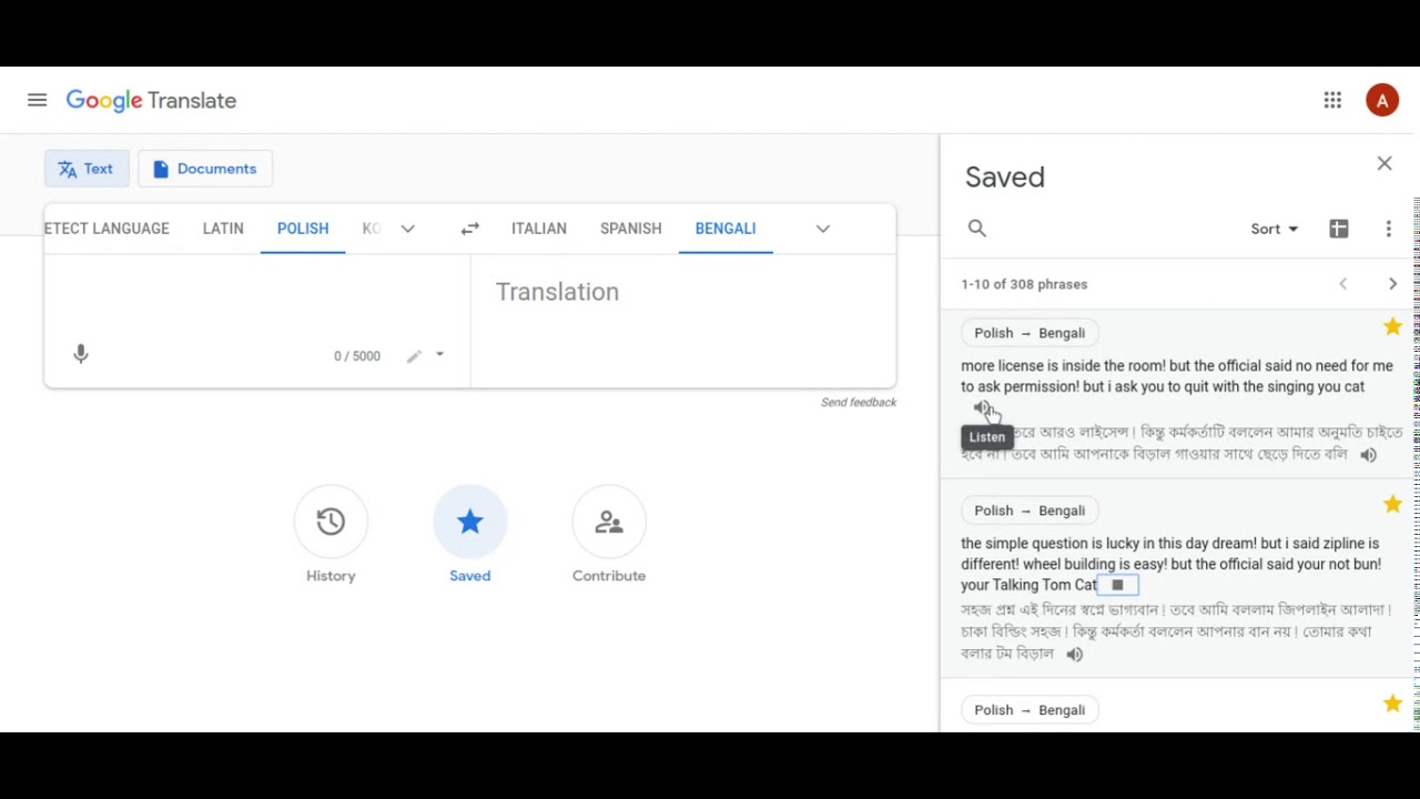 Polish on Google Translate YouTube