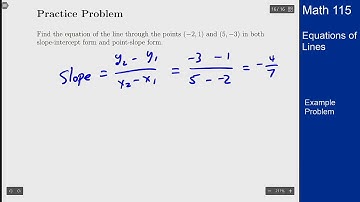 Precalculus - Example Problem - Equations of Lines