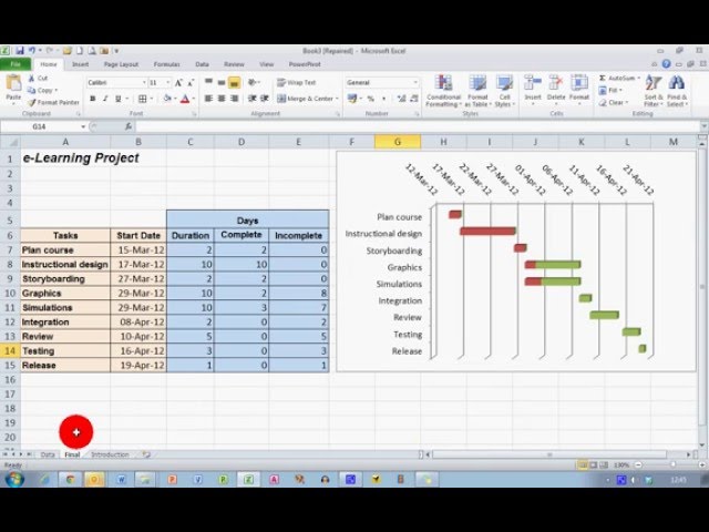 Youtube Gantt Chart Excel 2016