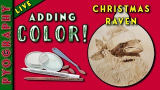 Get Festive With Pyrography! Add Color To Your Raven Wood Burning Ornament For A Unique Decoration.
