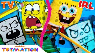 DoodleBob Drawing Comes Alive w\/ SpongeBob and Patrick Puppets! | Frankendoodle | Toymation
