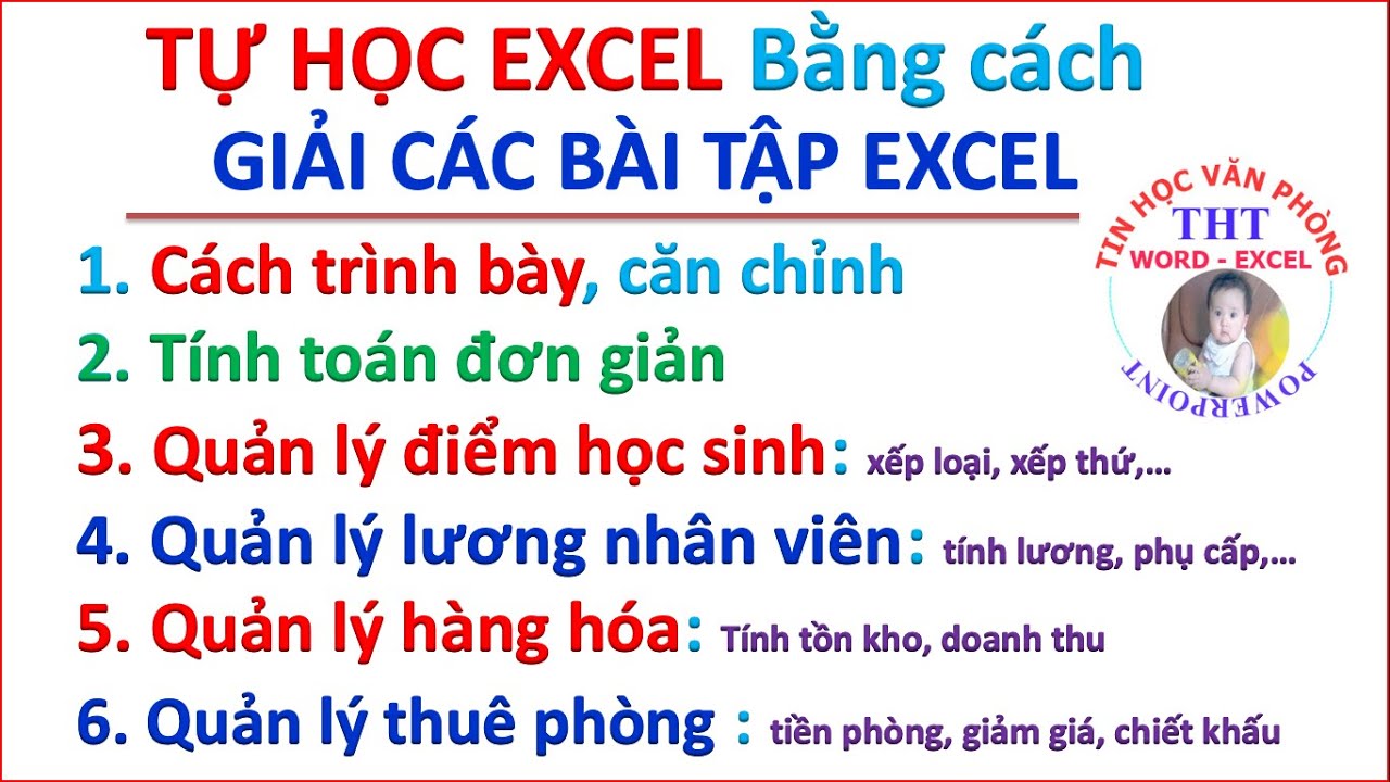 Học excel 2010 từ cơ bản đến nâng cao | Tự học Excel cho NGƯỜI ĐI LÀM bằng cách giải các bài tập Excel Thực tế từ Cơ bản đến Nâng cao