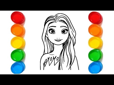 How to Draw a Beautiful Princess | Cute Elsa Drawing | Frozen Coloring Pages | Frozen Elsa Drawing 