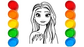 How to Draw a Beautiful Princess | Cute Elsa Drawing | Frozen Coloring Pages | Frozen Elsa Drawing 
