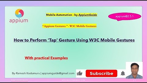 4.Appium Gestures -Implementing Tap Actions with Appium Using W3C Mobile Gestures