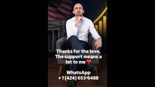 Thanks for the love and support, Message me on WhatsApp for more financial assistance and advice