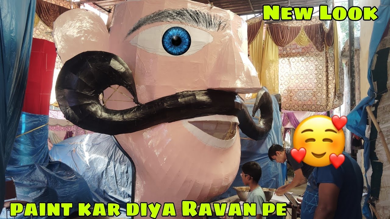 PAINT Kar Diya Ravan Pe 😳 || New LooK 😍#ravanmaking #colourpaper - YouTube