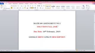 MTH100 ASSIGNMENT NO 2 Solution FALL 2018-19 with Download link.