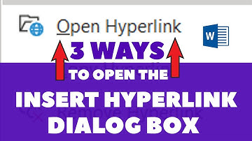 3 WAYS TO OPEN THE HYPERLINK DIALOG BOX in MICROSOFT WORD | Insert a Hyperlink in a Word Document