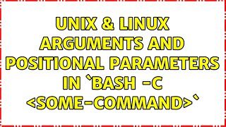 Unix & Linux: Arguments and positional parameters in `bash -c ＜some-command＞`