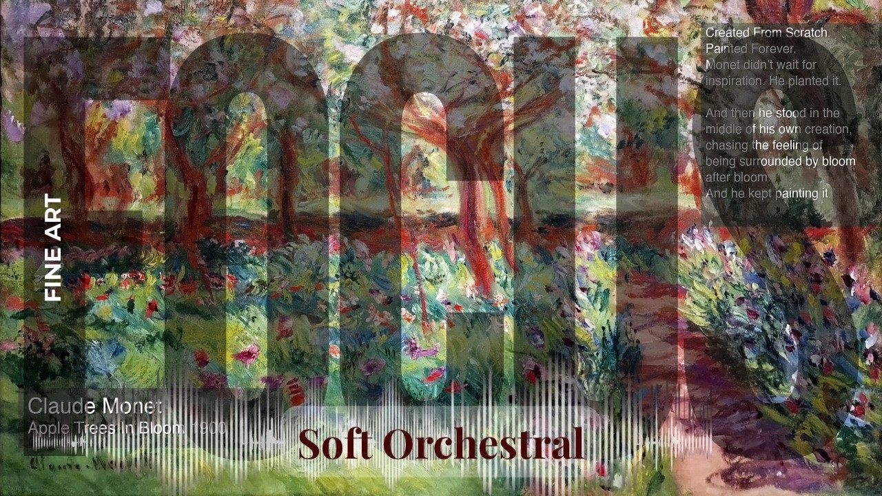 Focus - Soft Orchestral with Fine Art | Monet · Apple Trees In Bloom 1900 & others