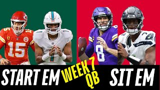 2023 Fantasy Football - QB Start Em Sit Em Week 7 ALL GAMES