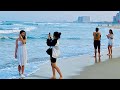 【🇻🇳 4K】Vietnam Walking Tour - Sunset Walk at Da Nang City Beach 🏖