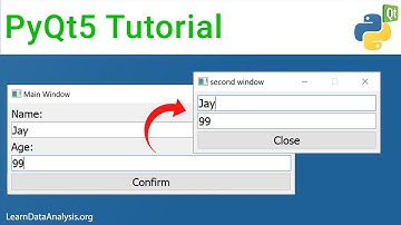 How to pass data from one window to another | PyQt5 Tutorial