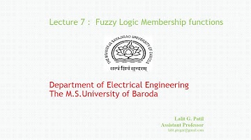Lecture 7 Fuzzy Logic Membership functions
