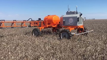 SwarmFarm robot with WEED-IT system on Australian cotton farm