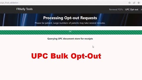 UPC Bulk Opt Out - FRKelly