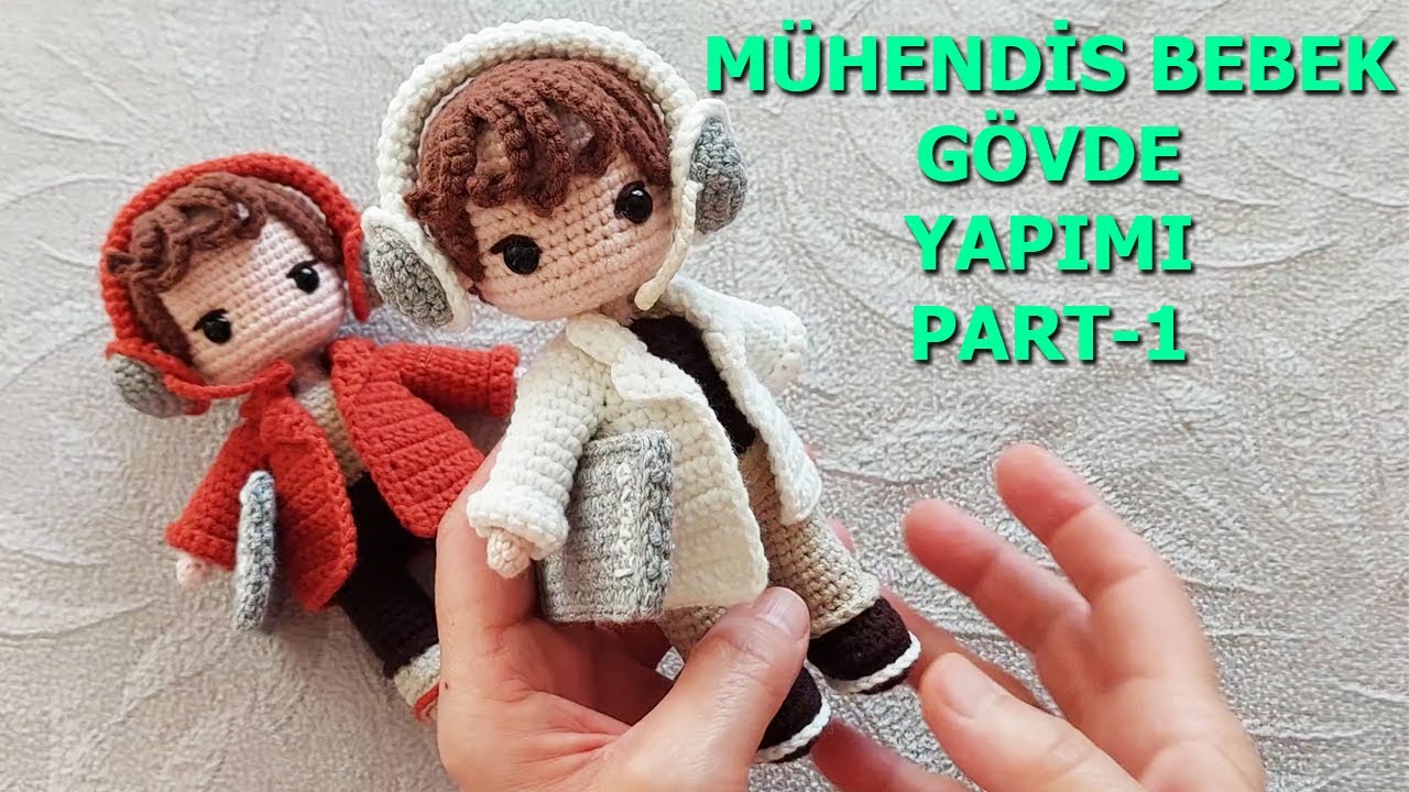 Mühendis Bebek Gövde Yapımı PART 1 (English subtitle) (crochet amigurumi tutorial)
