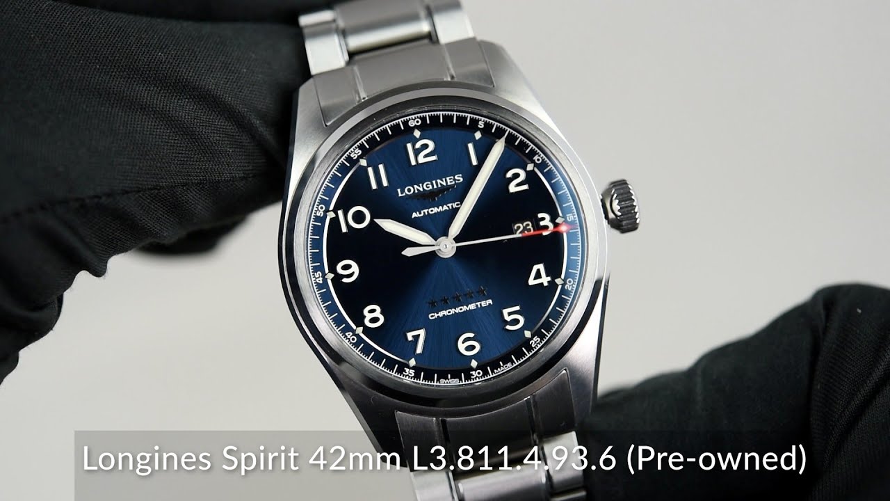 Longines Spirit 42mm L3.811.4.93.6 (Pre-owned) - YouTube