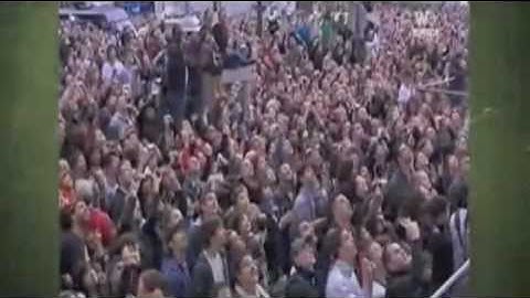 Man skates down the Eiffel Tower