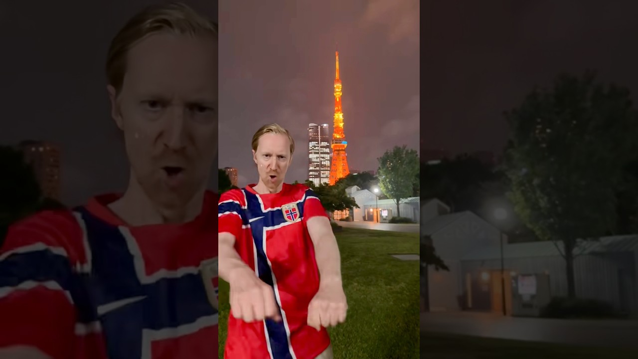 東京タワーでノルウェーのRO!!🇳🇴🇳🇴🇳🇴 みんな応援してね!#ノルウェー #RO #ワールドカップ #サッカー