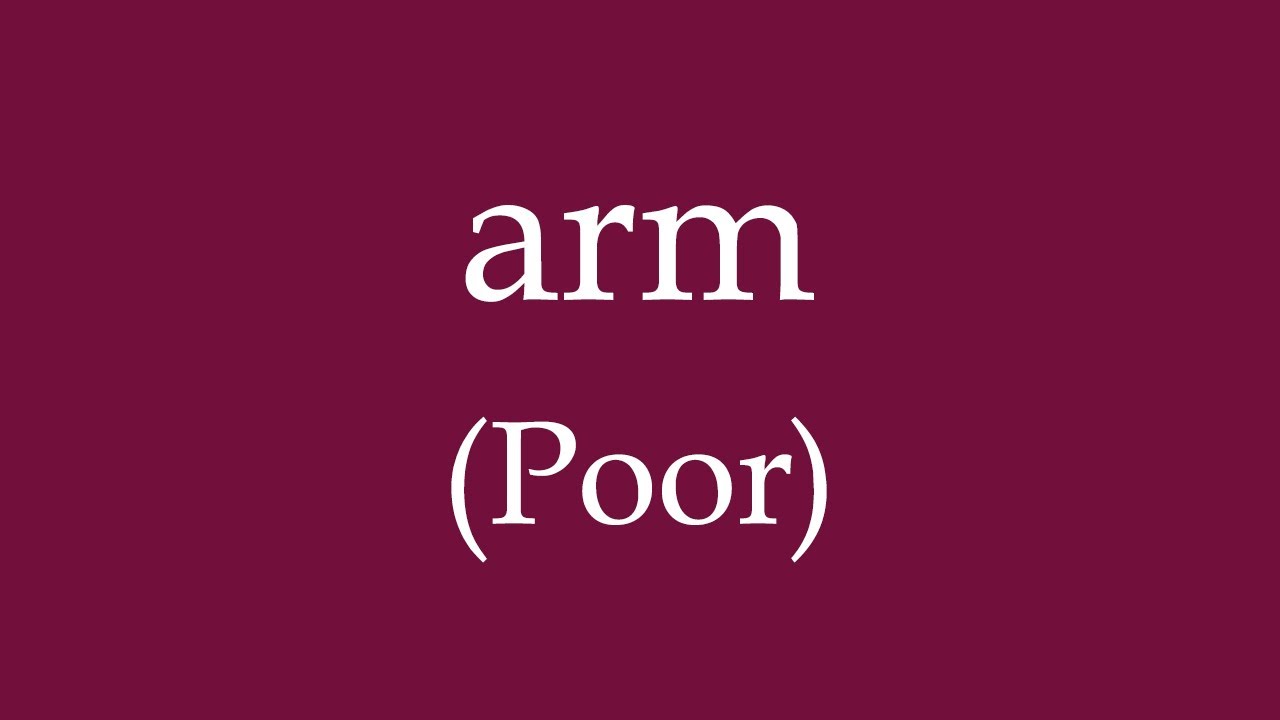 How To Say Poor arm In German YouTube